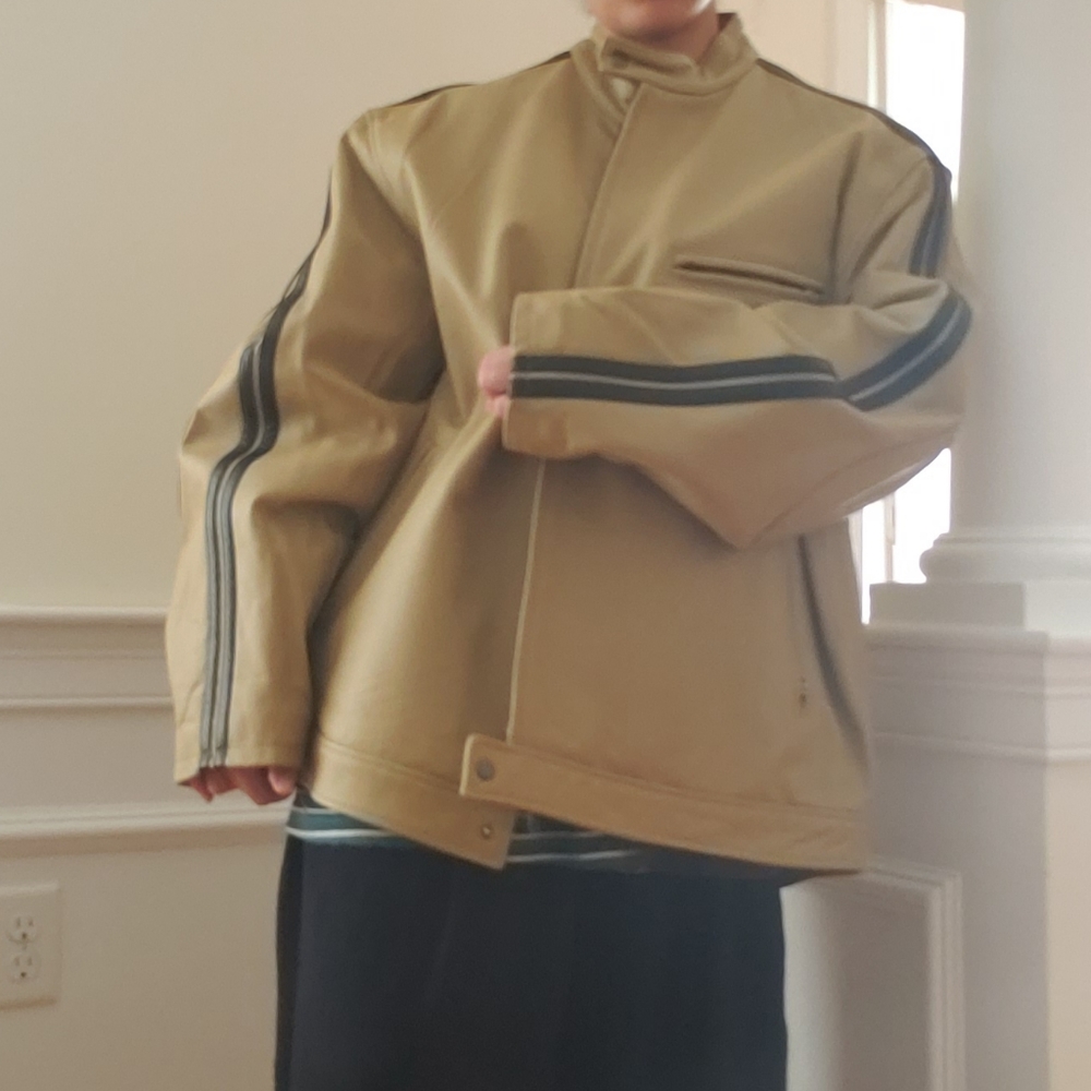 VINTAHE LEATHER OVERSIZED BOMBER JACKET